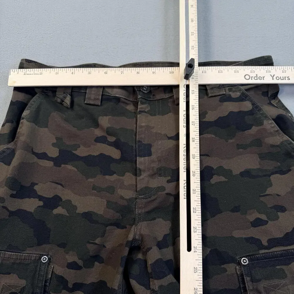 Duluth Trading Co Pants Mens 34x32 Green Camo Flex Fire Hose Cargo Workwear